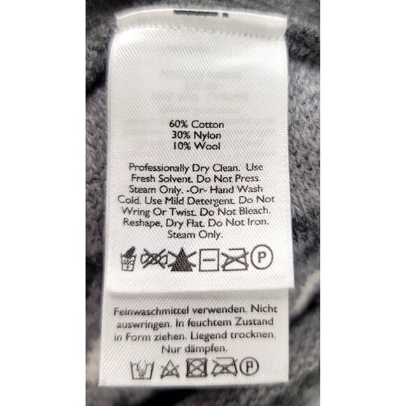 Eddie Bauer Womens Gray Knit Poncho XL/2XL Cotton Blend Striped Fringe Details - Picture 5 of 9